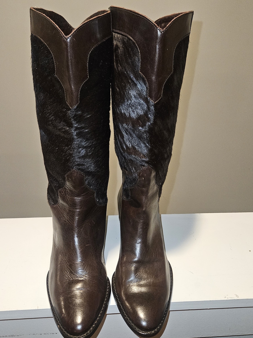 Vaneli Dark Brown Leather Boots